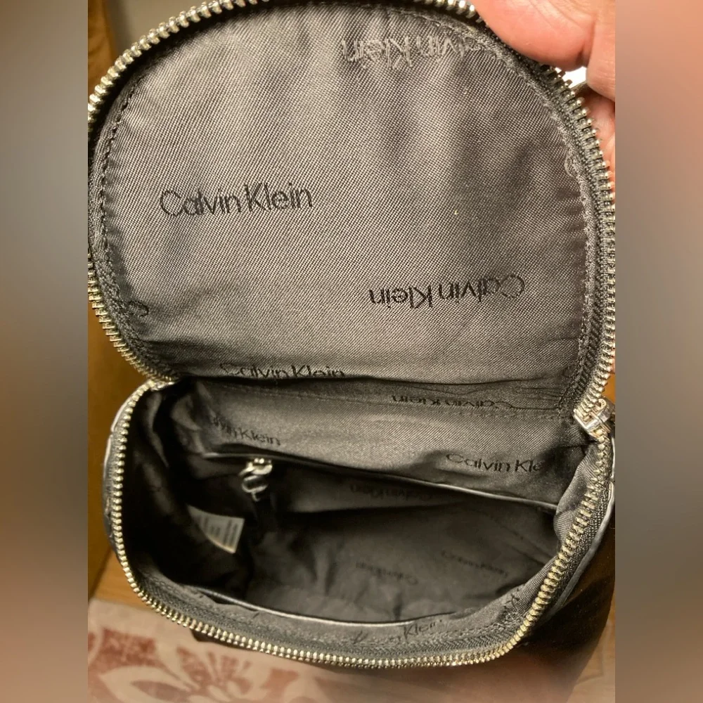 Calvin Klein Pebbled Faux Leather Bubble Flap Mini Backpack